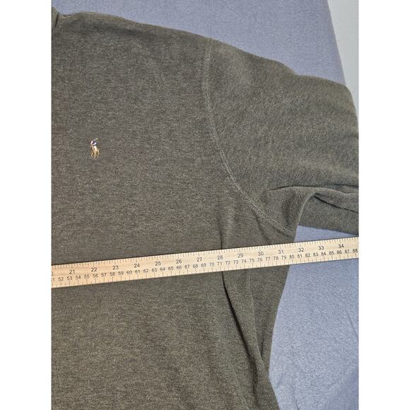 Polo Ralph Lauren Sweatshirt Mens 4XL Tall Green Quarter Zip Rib Preppy Pony - Picture 6 of 11
